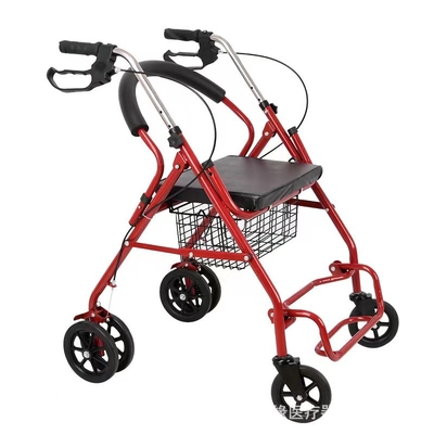 Aluminium Alloy 4 Wheel Walker Rollator Shopping Rollator 120KG Bearing