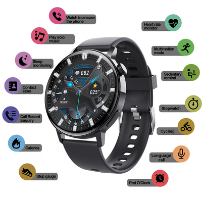 1.32Inch Round Screen Bluetooth Sports Smart Watch Digital Glucose Meter Heart Rate