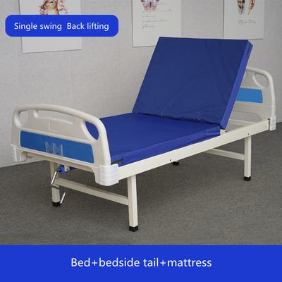 Clinic One Crank Hospital Bed ABS Metal Medical Bed With Mattress 200*90*50cm