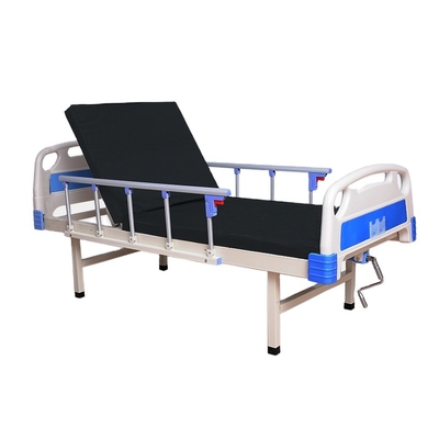 Single Crank Manual Medical Beds Anti Collision With Mattress Guardrail