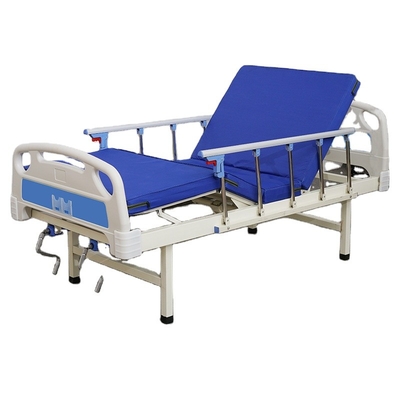 Two Crank ABS Manual Medical Beds 250kg Load With Mattress Side Rail