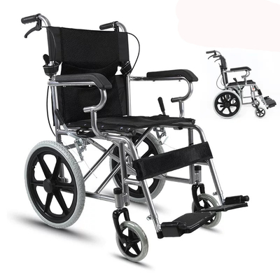 Carbon Square Lightweight Steel Transport Wheelchair Two Way Turning 16kg
