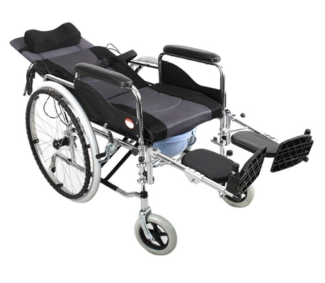 CE Full Lying Medical Transport Wheelchair With Detachable Armrest Legrest