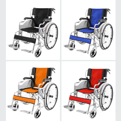 Aluminum Alloy Folding Medical Transport Wheelchair 100kg Load Capacity
