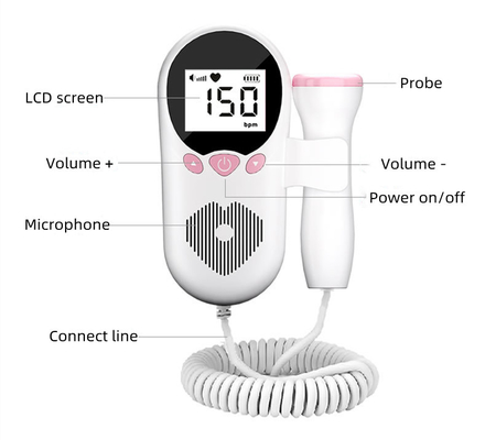 Household Maternal Fetal Heartbeat Detector Doppler 3.0MHz High Sensitivity