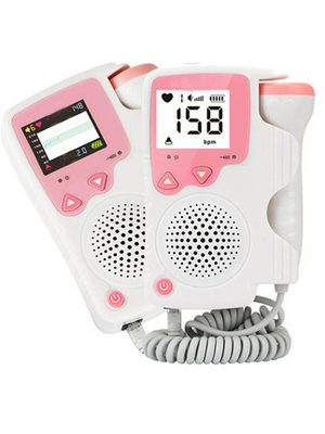 Rechargeable ABS Doppler Fetal Heartbeat Detector Dual Mode Pink Color