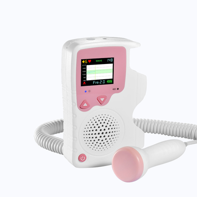 Rechargeable ABS Doppler Fetal Heartbeat Detector Dual Mode Pink Color