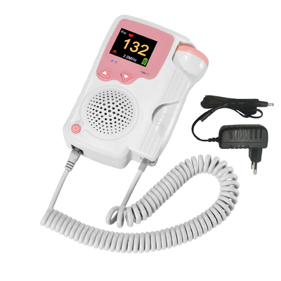 Máy dò nhịp tim thai nhi có thể sạc lại Doppler ABS Chế độ kép Màu hồng