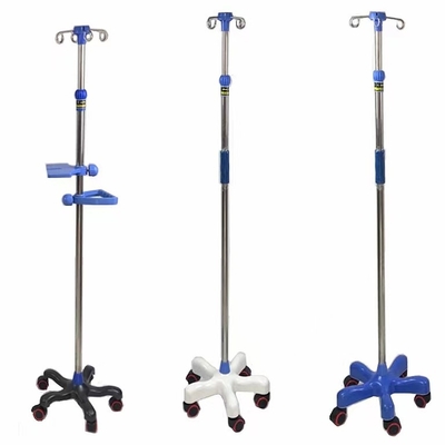 205cm Hospital Iv Infusion Stand Multi Hook  Portable Stainless Steel IV Pole