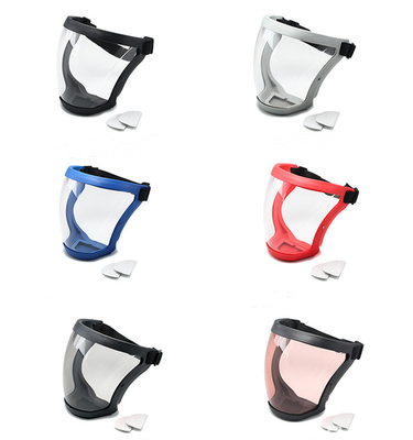 Full Face Integrated HD PC Plastic Face Shield For Cycling Isolation 200g