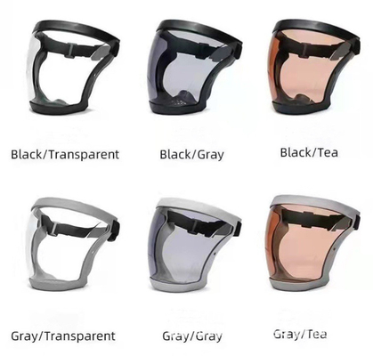 Full Face Integrated HD PC Plastic Face Shield For Cycling Isolation 200g