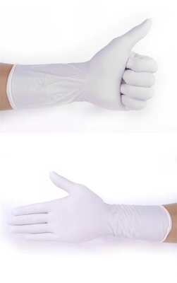 Powder Free White Disposable Protective Gloves Hydrochloric Acid Resistance