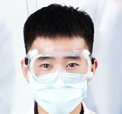 PVC Medical Isolation Goggles 0.05cm Thick  Eye Protective Goggles Anti Spray