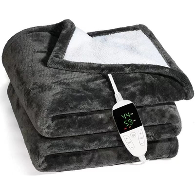 6 Levels Washable Heating Pad Electric Flannel Blanket With 2-10H Timer