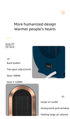 UK EU US Plug Healthcare Medical Equipment Mini Desktop PTC Hot Air Fan Heater