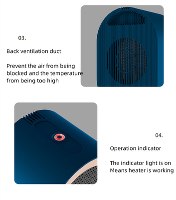 UK EU US Plug Healthcare Medical Equipment Mini Desktop PTC Hot Air Fan Heater