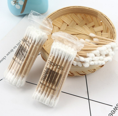 Degreasing Double Head Disposable Cotton Swab 7.4cm For Makeup Removal