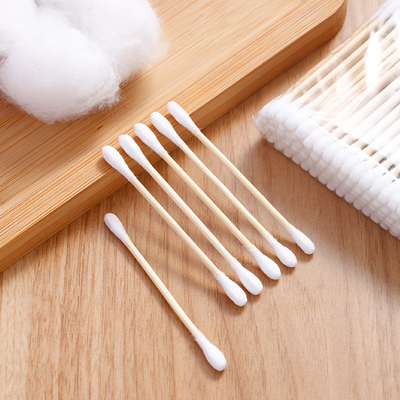 Degreasing Double Head Disposable Cotton Swab 7.4cm For Makeup Removal