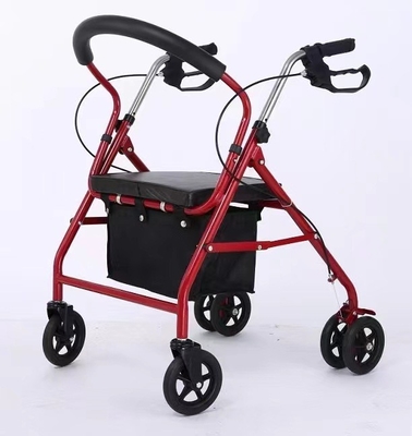 Aluminium Alloy 4 Wheel Walker Rollator Shopping Rollator 120KG Bearing